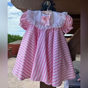 Pink white striped size 3 dress